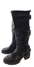 Carlos by Carlos Santana Black Tall Slouch Buckle Boots Women's Size 10