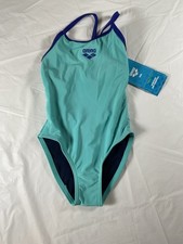 ARENA Feel Girls' Youth Light Drop Back Solid One Piece Swimsuit, Sz 3t/18