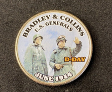 Colorized Kennedy JFK Half Dollar D-Day Bradley & Collins Free Shipping
