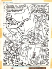 BATMAN ORIGINAL COMIC ART COLORING BOOK WHITMAN 1980 JOKER ROBIN PAGE 49 SPLASH