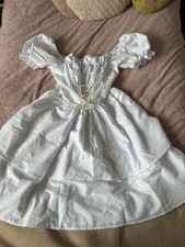 Women?s Medium Cottagecore Inspired Whit Dress With Puffed Sleeves