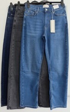 Ladies Denim Lyocell Per Una Jeans Straight Stretch M&S Mid Rise Ankle Grazer