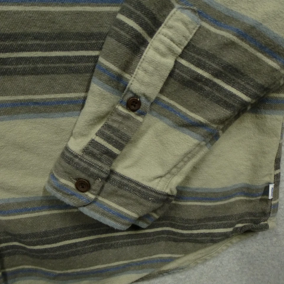 Camisa Katin Para Hombres XL Gris Franela Manta Rayas Peso Medio Algodón Cepillado Foto 2 de 4