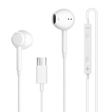 USB C Headphones for iPhone 17/16/15 Pro Max Plus, Type C 1pack, White