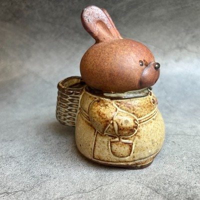 Gemco Pottery Redware Vintage Bunny Rabbit Toothpick Holder