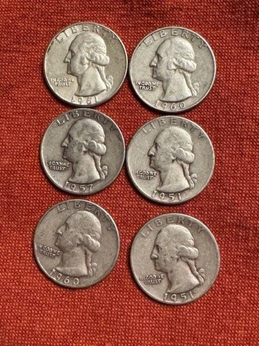 New Listinglot 6  Silver Quarters 6 × 0.18084 = 1.08504 troy oz