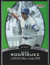 2008 Finest #FM-AR Alex Rodriguez Finest Moments Refractor Green #/199