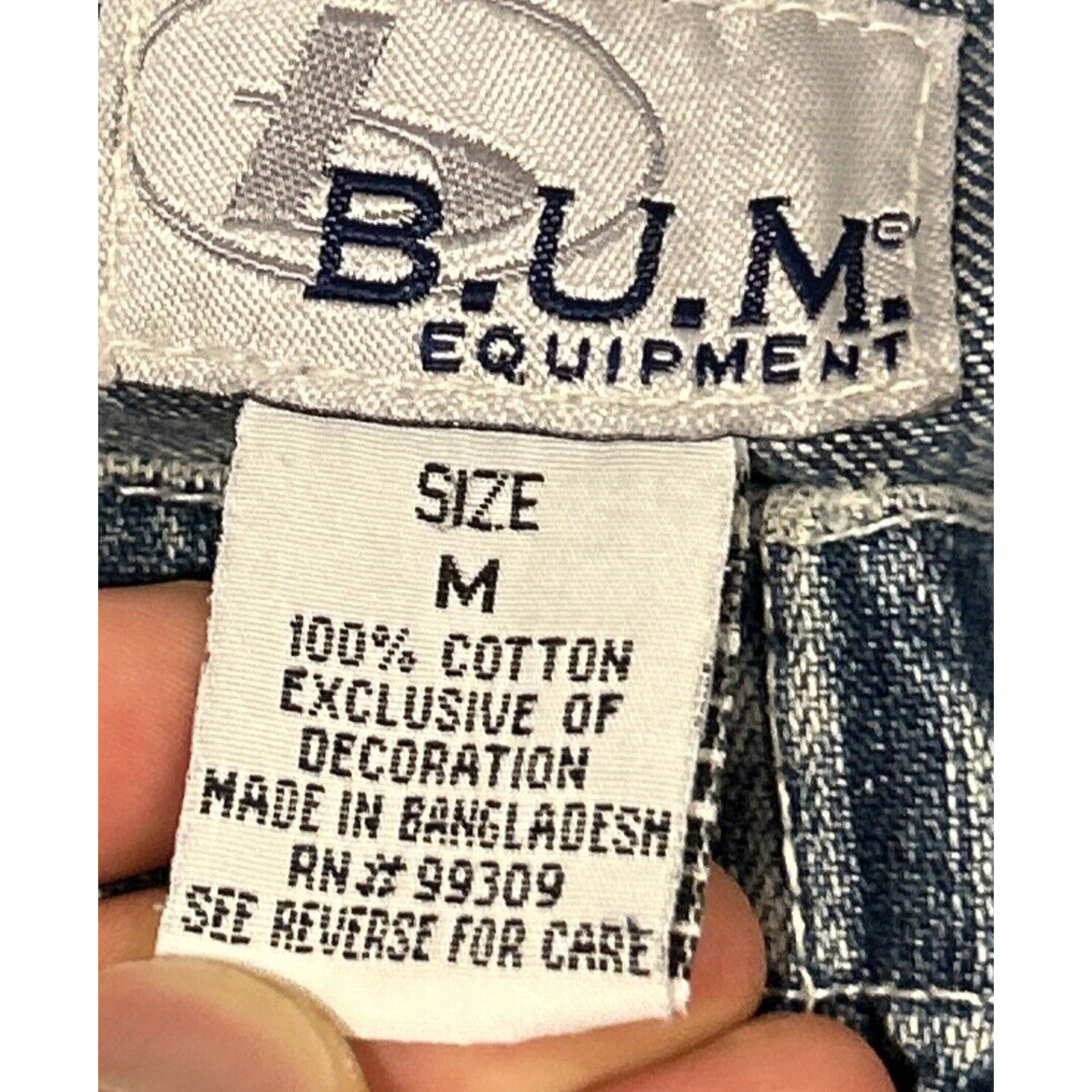 Y2k 2000s Beyond Baggy Denim Overalls Mens Medium 36x29 Vtg BUM B.U.M Equipment thumbnail 2