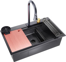 Stainless Steel Drop-In Kitchen Sink with Faucet Accessories, 29.5"x17.7