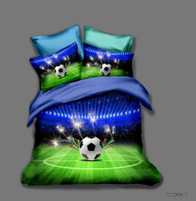 Football Bedding Duvet Cover Set 4PCS , Soccer Field Quilt Cover