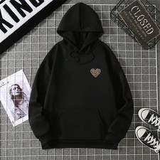 Hooded Sweatshirt Hooded Autumn Print Unisex Thickened Fleece Tops