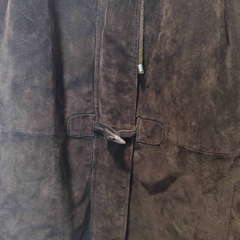 Covington Y2K Sz 3X Brown Suede Penny Lane Long Coat Faux Fur Lining - Image 3 of 4