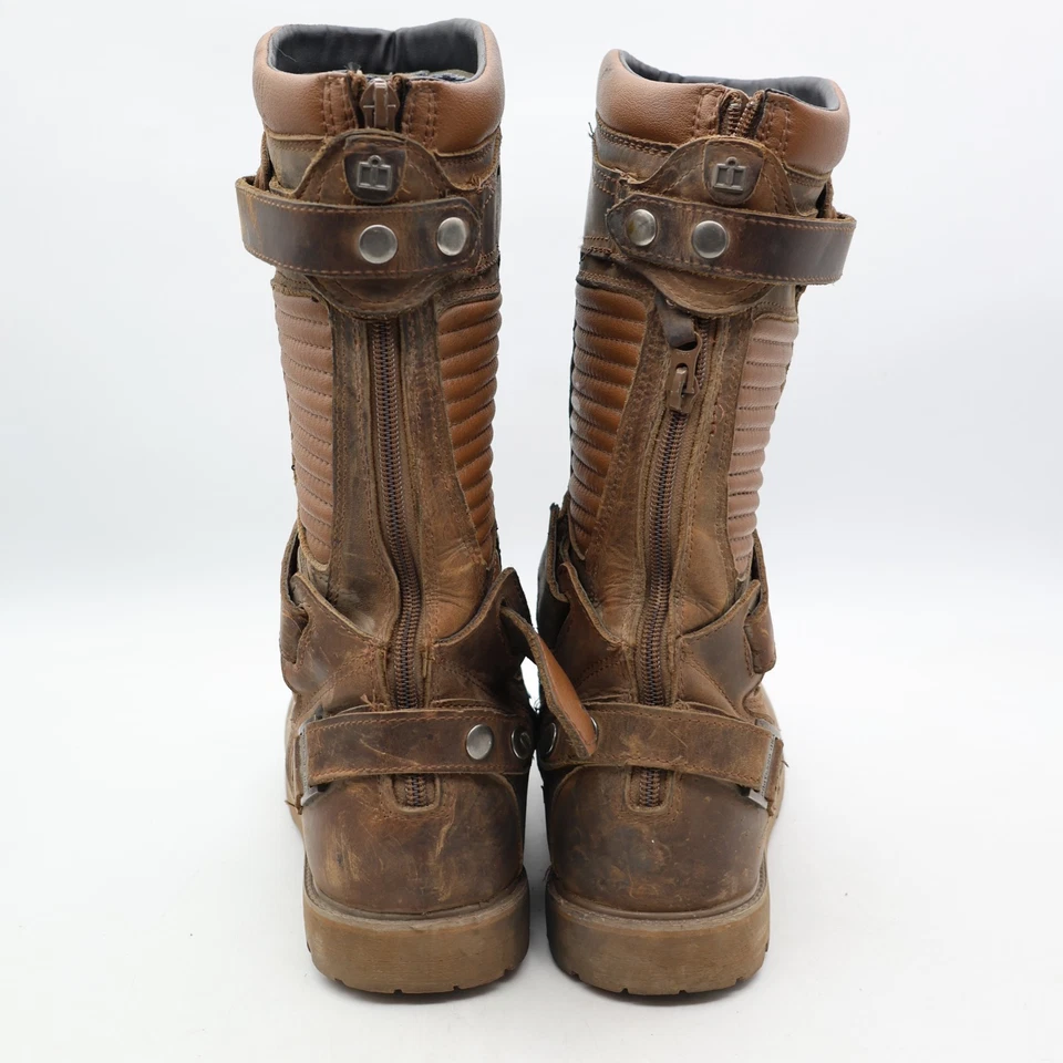 Botas de motocicleta Icon-Prep 1000 para hombre talla 12 de cuero marrón para hombre Foto 4 de 4
