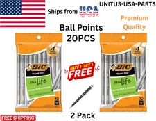 ⚡20PCS Ballpoint Pens-1.0mm Black Smooth Writing School Exam Office Use Gel Pen⚡