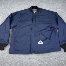 Bulwark FR Jacket Mens Large Flame Resistant Insulated Work Bomber Navy Blue