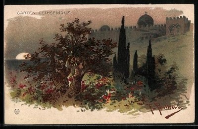 Künstler-AK F.Perlberg: Garten Gethsemane 