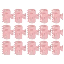 15Pcs Hair Roller Clips Set, Plastic Hot Rollers Curler Clips Hair Section Fi...