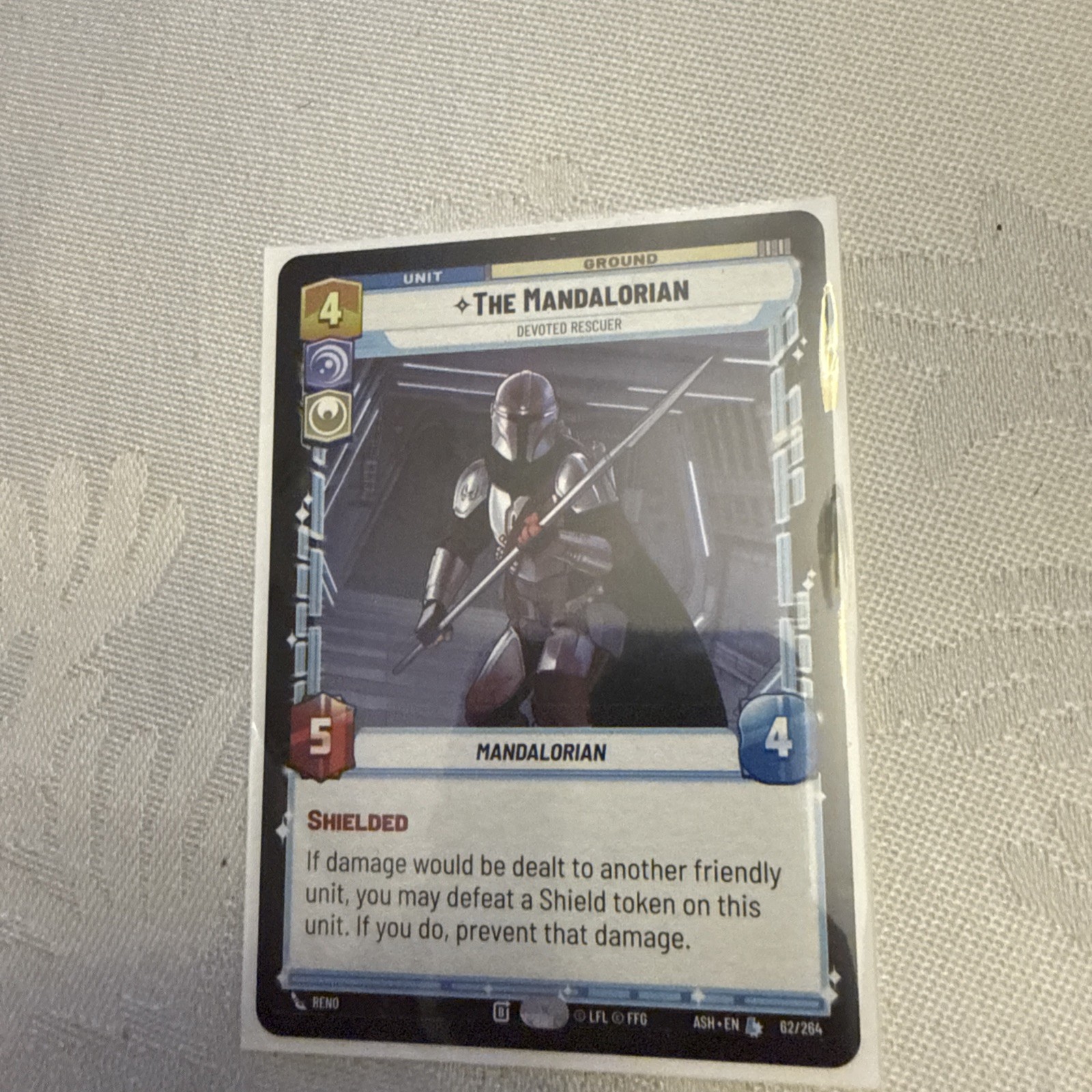 Star Wars Unlimited The Mandalorian “Devoted Rescuer” Legendary #62/264 SoR