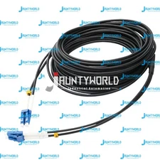 60M Black Armored Fiber Cable LC-LC UPC SM 9/125 Duplex Fiber Optic Patch Cord