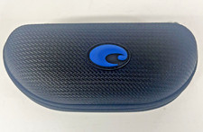 Genuine Costa Del Mar Sunglasses Hard, Zip Up Clam Shell Case. Black W/Blue Logo