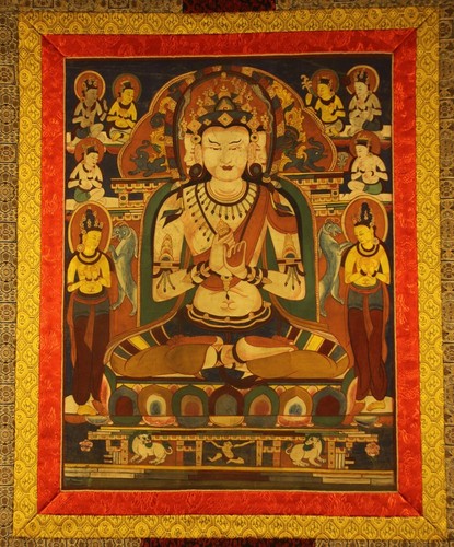 Real Rare Old Tibet Tibetan Buddhism Early Style Thangka Tangka "Mahavairocana"