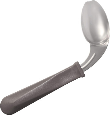 Right Handed Grip Easy Offset Spoon - Stainless Steel - for Arthritis, Parkinson