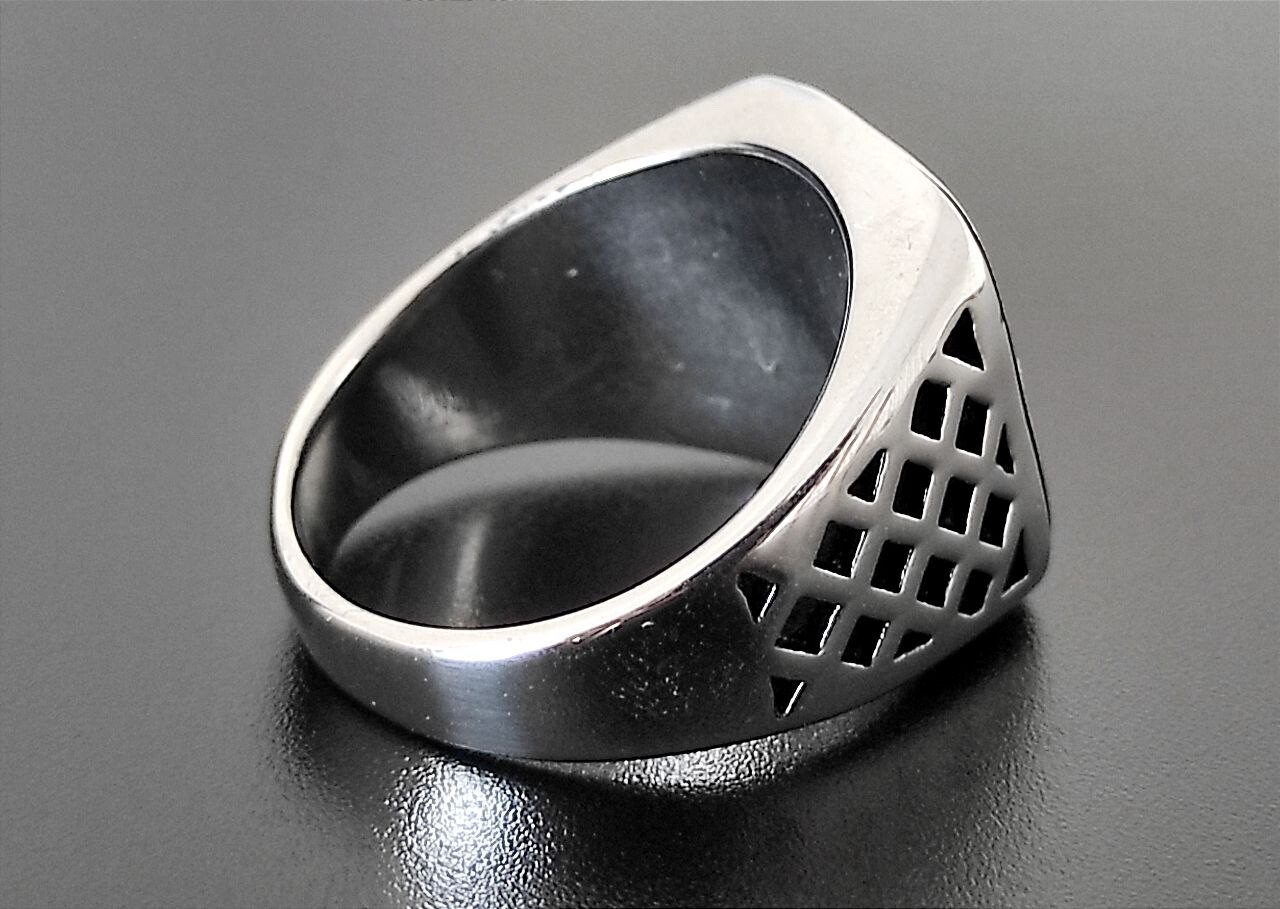 LAFATINA Herren Ring Krone Kreuz Design - Edelstahl Ehering Königlicher Look