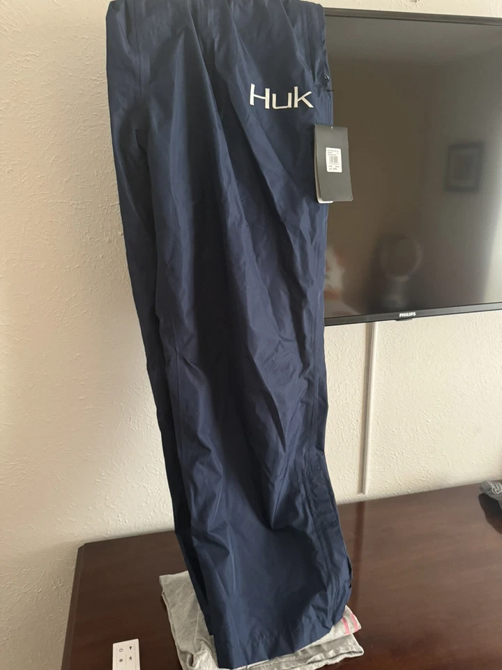 HUK МУЖСКИЕ CYA УПАКОВЫВАЕМЫЙ ТЕМНО-СИНИЙ ДОЖДЬ РЫБОЛОВНЫЕ БРЮКИ РАЗМЕР XXXL ВЕТРОЗАЩИТНЫЙ - Изображение 2 из 2