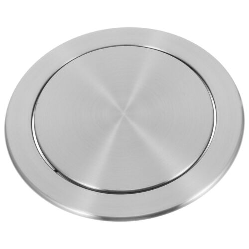 Recessed Countertop Cover Trash Bin Built-in Flap Lid Stainless Steel Garbage