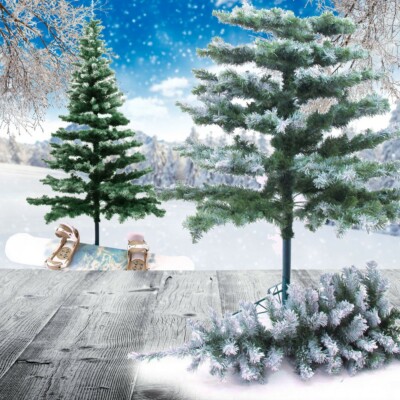 Künstlicher Christ Baum Weihnachten Tanne Winter Deko Schnee Ständer Big Light
