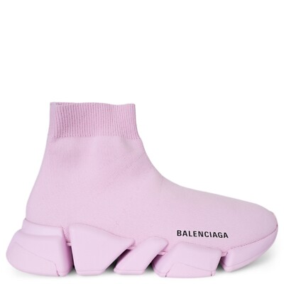 70775 auth BALENCIAGA light pink 2020 SPEED 2.0 SOCK Sneakers Shoes 38
