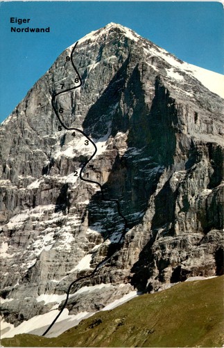 Eiger, Nordwand, Erstbesteigung, Hinterstoiẞer Querg Postcard