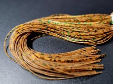 RUBBER SILICONE LEGS - Fly Tying Material - PUMPKIN/GREEN CHROME - 44 Sili Legs 