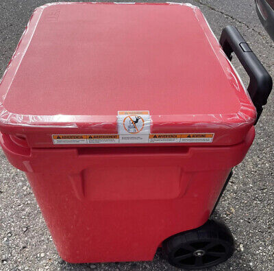 YETI Roadie 48 Wheeled Cooler with Retractable Periscope Handle Rescue Red  Used
