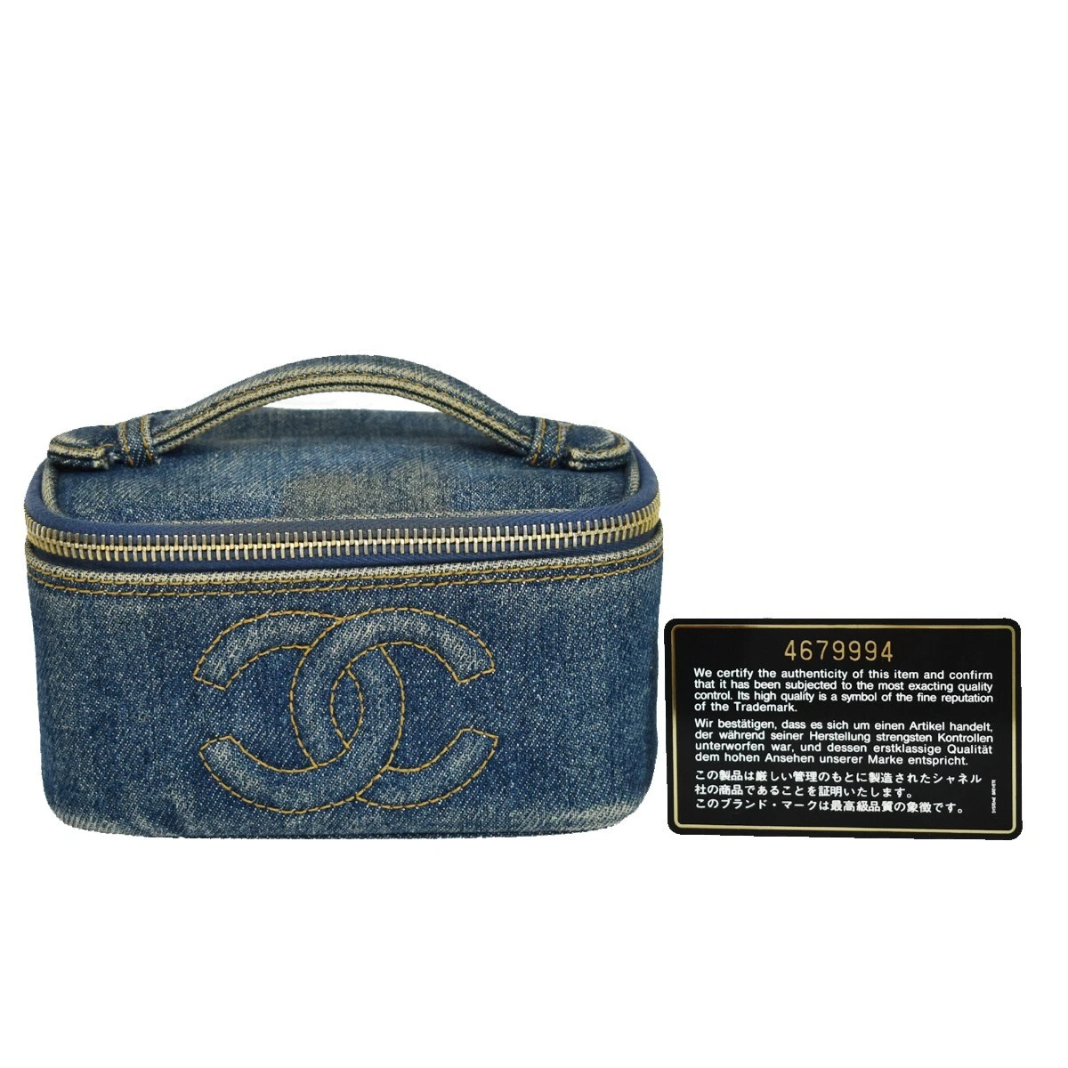 Vanity handbag Chanel Blue in Denim - Jeans - 36651546