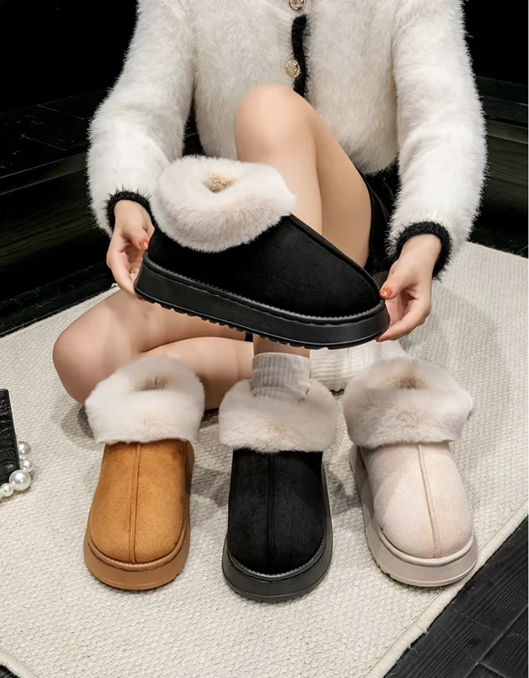 Slippers Fluffy Booties Womens Fur House Shoes Winter Ankle Indoor Plush 20% OFF - Image 2 of 4