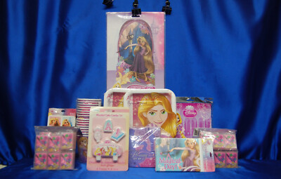 Tangled Party Set # 12 Rapunzel  Centerpiece Cups Plates Invites Tattoos Napkins