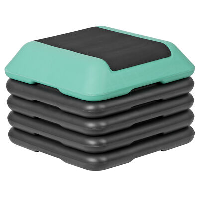 High-Intensity Step Aerobic Exercise Platform Nonslip with 4 Risers Gym Green