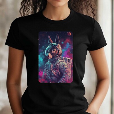 Frauen T-Shirt Esel als Astronaut Motiv Baumwolle Größe S bis 3XL