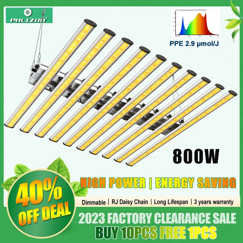 800W Dimmable LED Commercial Grow Lights Bar Strip for Indoor