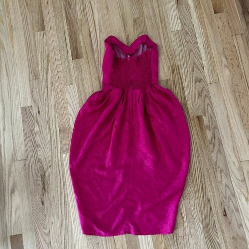 Abito vintage anni 80 Union Made Barbie rosa senza spalline cocktail tulipano ballo cuore 11 - Foto 6 di 10