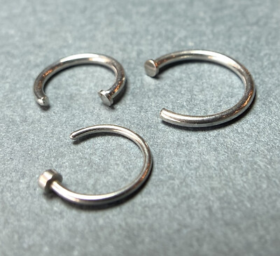 1pc Solid Surgical Steel Nose Ring Hoop 16g 18g 20g 22g, 5/16'', 3/8'', 8mm, 10mm
