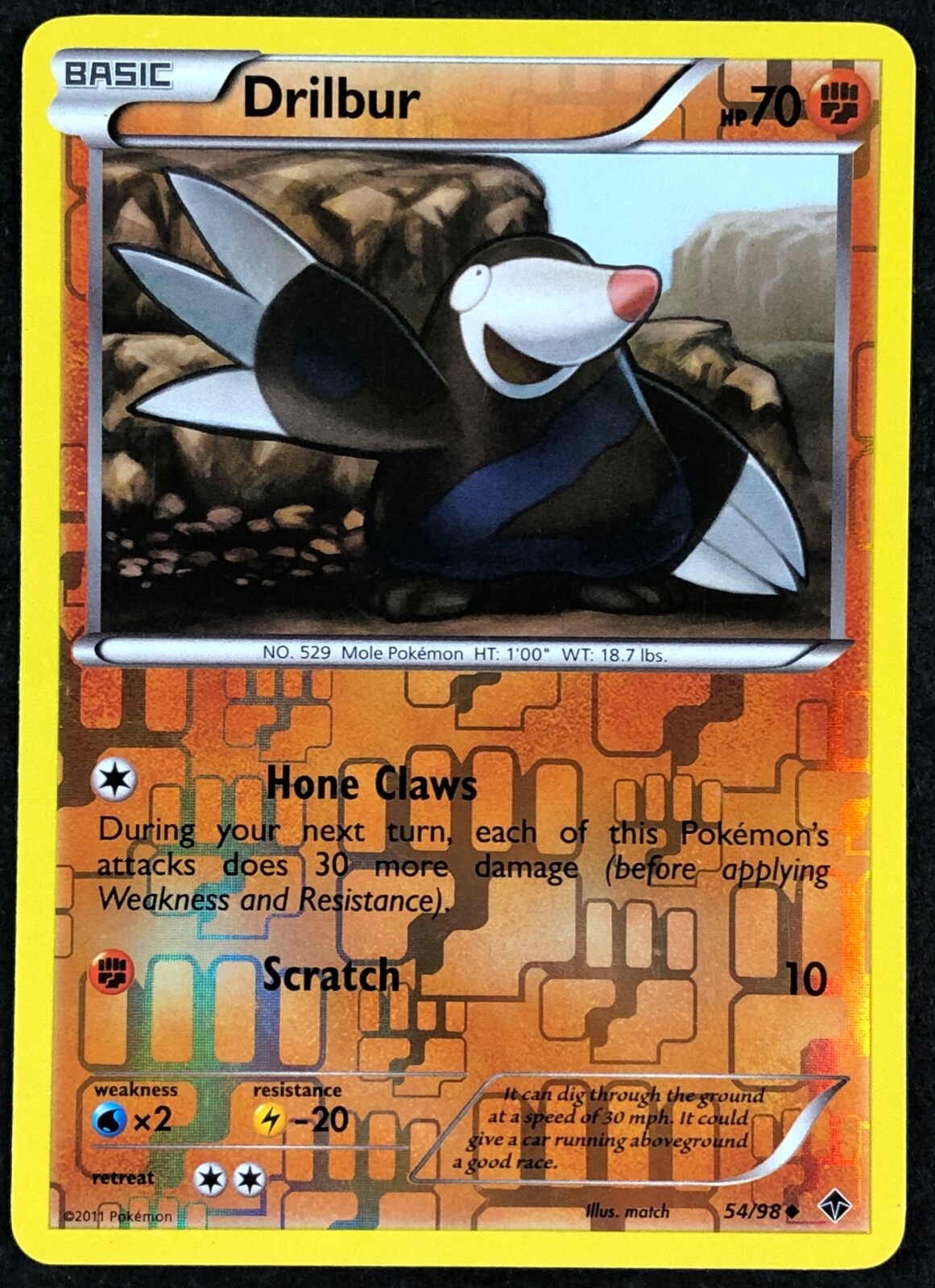 Pokemon Card Drilbur Emerging Powers 54/98 NEAR MINT Reverse Holo Uncommon TCG!!