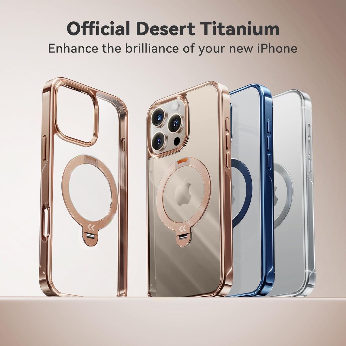 CASEKOO Desert Titanium for iPhone 16 Pro Max Case with 360 CASEKOO Desert Titanium for iPhone 16 Pro Max Case with 360