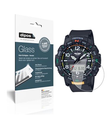 2x Schutzfolie für Casio PRT-B50 Pro Trek - Anti-Shock 9H Folie dipos Glass