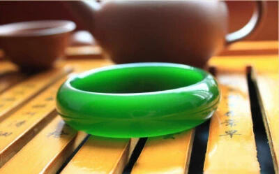 Green Certified Natural A Jade Jadeite Bangle Real Handmade Bracelet 64mm