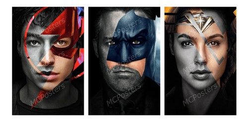 DC Justice League Batman Wonder Woman 5 Poster Canvas 11" x 17" SET - MSET05 - Picture 2 of 4