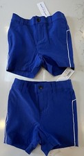 Janie and Jack NEW Boys Piped Blue Sport Shorts Sz 12 - 18 mos NWT