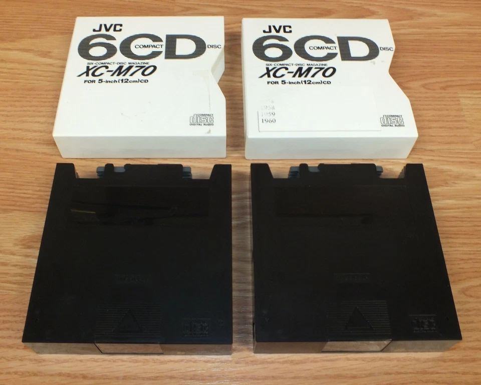 Lot of 2 JVC 6 CD Compact Disc Magazine (XC-M70) For 5 - Inch (12cm) CD + Sleeve - Image 2 of 4