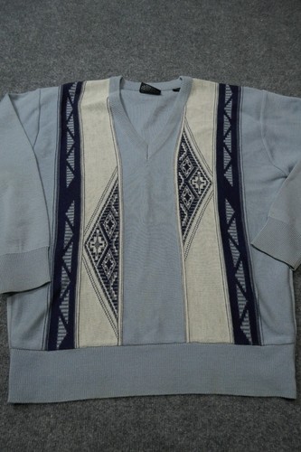 Gabicci Sweater Mens Large Blue White 